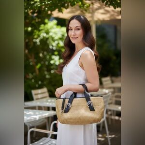 Brighton Bernadette Basket Weave straw handbag